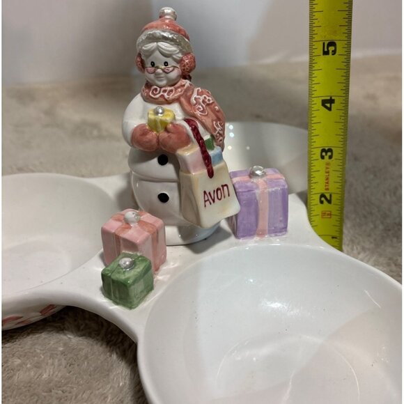 Avon Snowlady Candy Dish 2003 Presidents Club Collection Holiday Snowman Ceramic - Picture 12 of 12